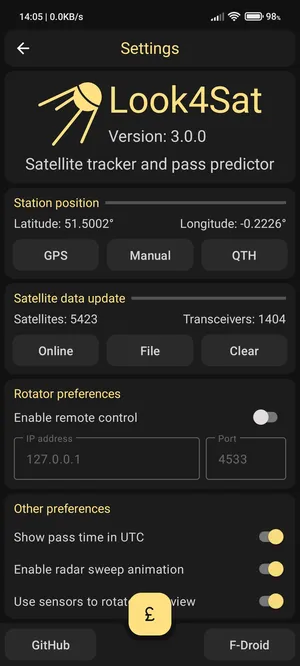 Look4Sat Satellite tracker